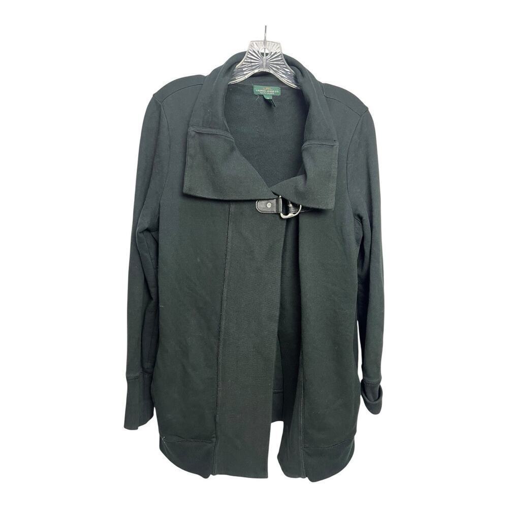 Lauren Ralph Lauren Black Toggle Front Cardigan Jacket Women's M Equestrian Y2K